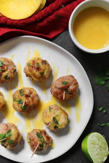 Mango habanero meatballs