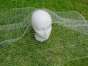 Chicken wire over the head.