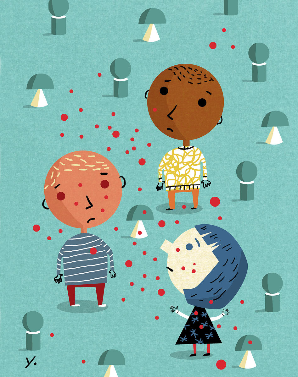 Kids With Measles Illustration