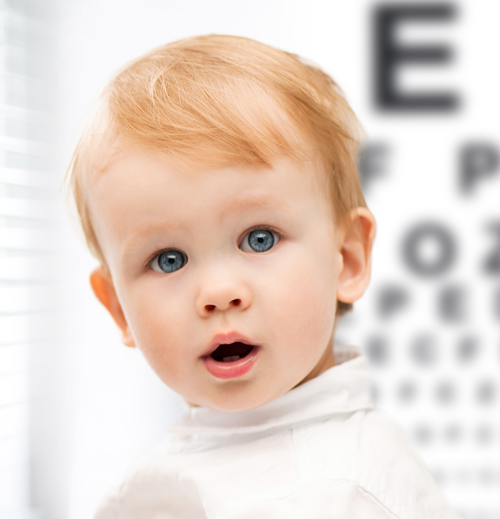 young boy in eye doctor's office